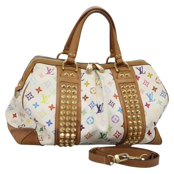 LOUIS VUITTON Monogram Multicolor Courtney GM Bag 2way White M40260 Auth 116431 - Picture 1 of 16